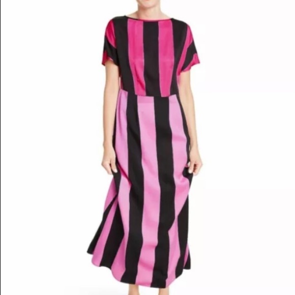 Christopher John Rogers For Target Dress Size 2 Mixed Stripe Short Sleeve NWT - Picture 1 of 3